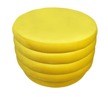 Load image into Gallery viewer, Tufted Round Cocktail Ottoman Velvet - Yellow
