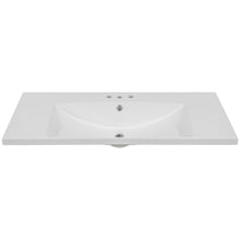 Load image into Gallery viewer, 36" Single Bathroom Vanity Top With Undermount Basin, 3 Faucet Holes, Flat Edge - White
