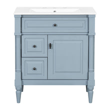 Load image into Gallery viewer, Modern Bathroom Vanity With Sink, Freestanding Cabinet With Flip Drawer &amp; Adjustable Shelf
