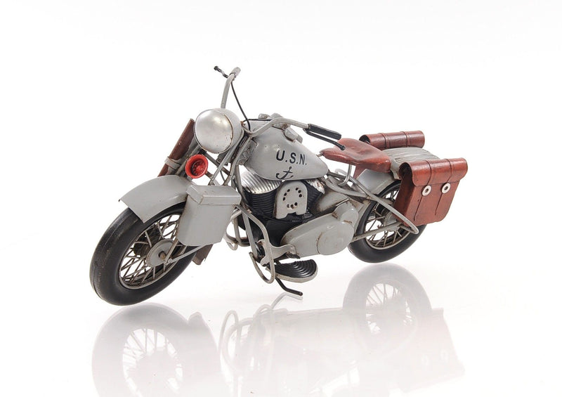 Hand Painted Decorative Motorcycle - Gray