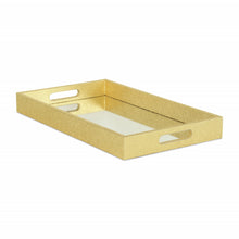 Load image into Gallery viewer, 16" Rectangular Wood Handmade Tray With Handles - Gold
