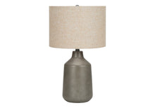 Load image into Gallery viewer, Concrete Urn Table Lamp With Beige Drum Shade - Gray
