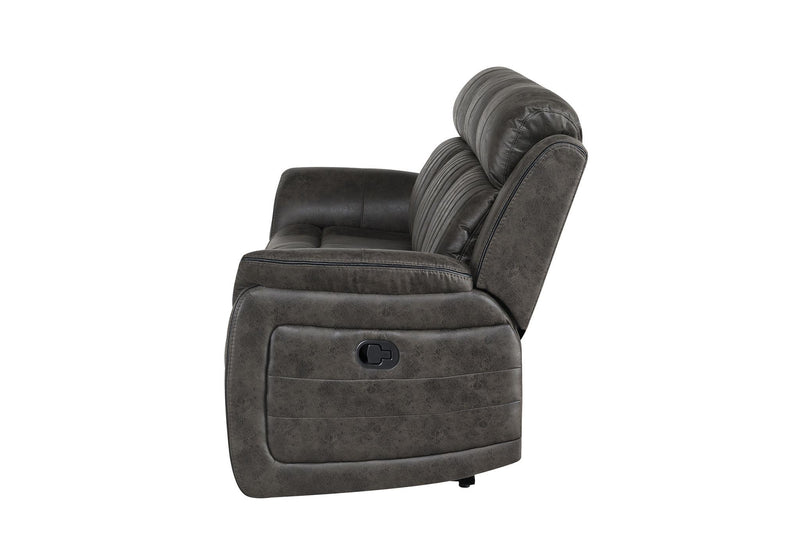 Fabric Reclining Sofa - Gray And Charcoal
