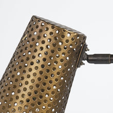 Load image into Gallery viewer, 22" Black Metal Pierced Novelty Table Lamp With Cylinder Shade
