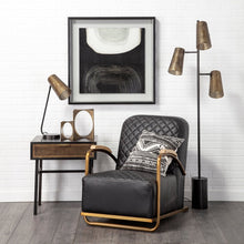 Load image into Gallery viewer, 22" Black Metal Pierced Novelty Table Lamp With Cylinder Shade
