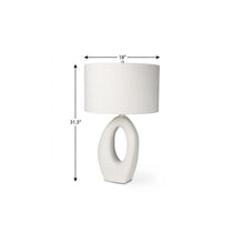 Load image into Gallery viewer, 31" White Novelty Table Lamp With Drum Shade
