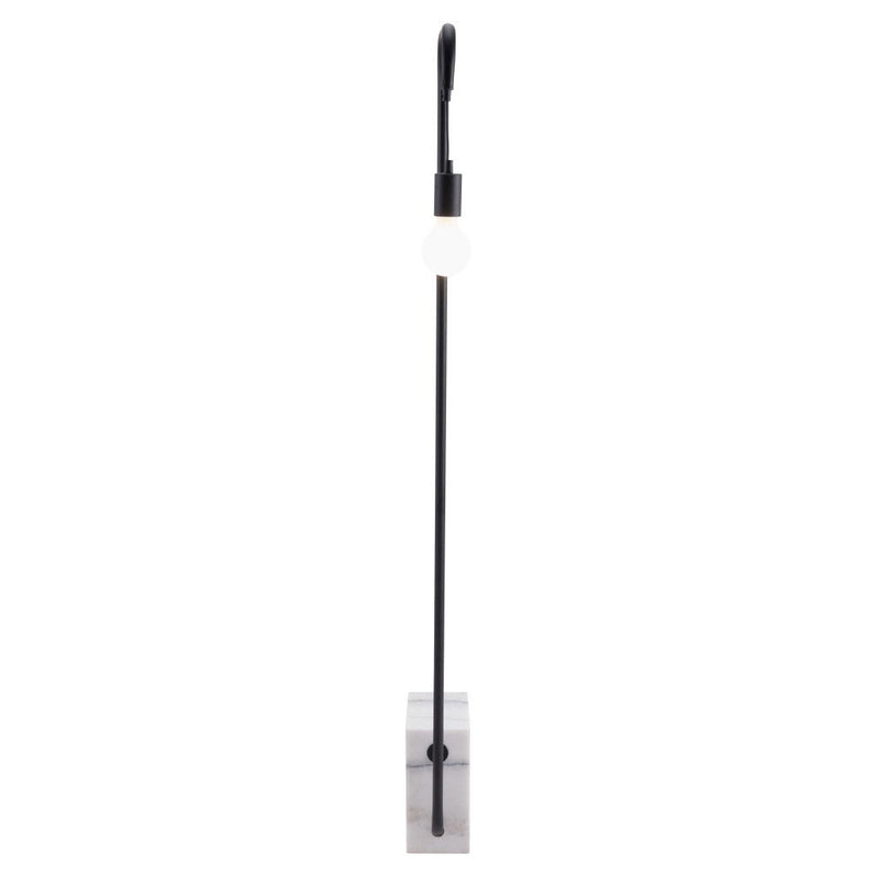 Industrial Marble Bulb Floor Lamp - Black And White