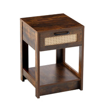 Load image into Gallery viewer, 15.75" Rattan End Table With Drawer, Modern Nightstand, Side Table For Living Room, Bedroom
