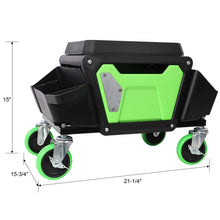 Load image into Gallery viewer, Heavy Duty Mechanic Stool With Wheels And Soft Rubber Cushion And 330Lbs Capacity - Green
