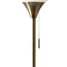 Load image into Gallery viewer, Metal Floor Lamp With White Opal Wine Glass Shade - Brass
