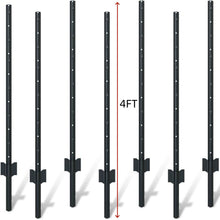 Load image into Gallery viewer, 4 Foot U-Shaped Metal Garden Fence Posts Set For Wire Fencing
