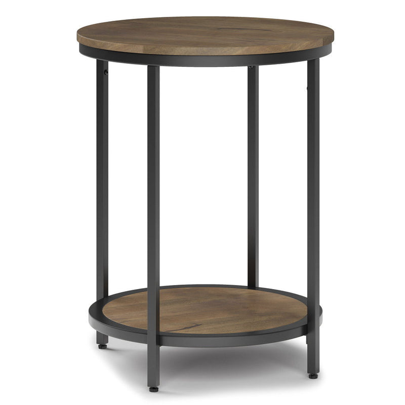 Granite Metal Round End Table - Gray