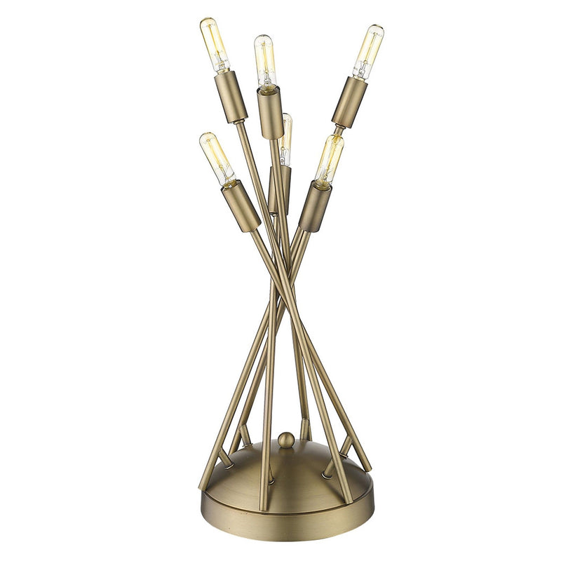 Metal Six Light Novelty Table Lamp - Brass