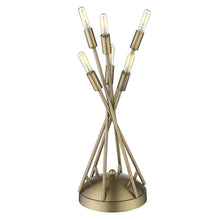 Load image into Gallery viewer, Metal Six Light Novelty Table Lamp - Brass
