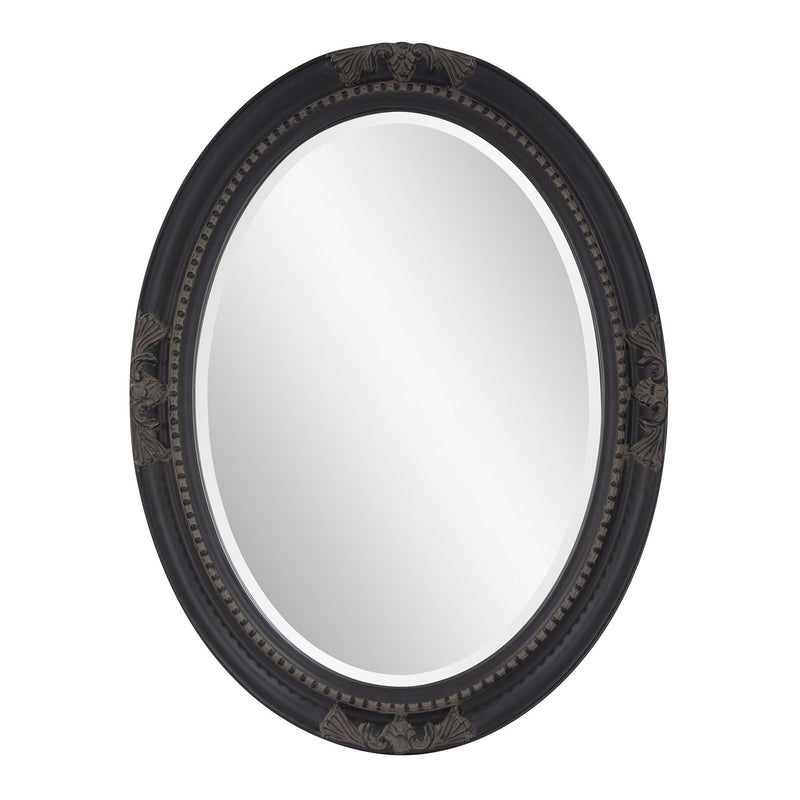 33" Ornate Oval Framed Accent Mirror - Black