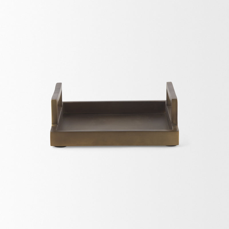 Aluminum Hand Finished Serving Tray With Handles (731274) - Gold