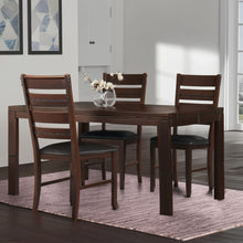 Load image into Gallery viewer, Upholstered Faux Leather Slat Back Dining Side Chairs (Set of 2) - Brown / Black
