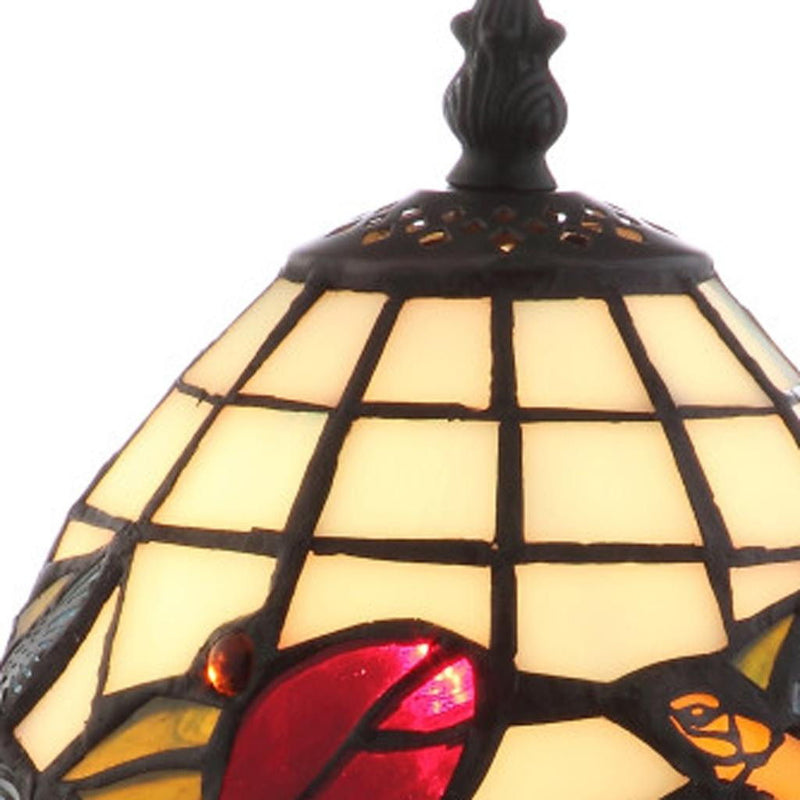 Birds Novelty Tiffany Lamp With Bell Shade - Bronze / White / Green