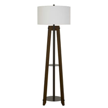Load image into Gallery viewer, Tripod Floor Lamp With White Rectangular Shade - Brown

