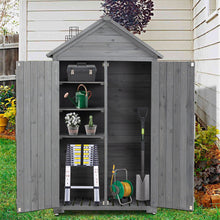 Load image into Gallery viewer, Outdoor Storage Cabinet, Garden Wood Tool Shed, Outside Wooden Shed Closet With Shelves And Latch For Yard
