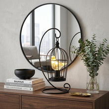 Load image into Gallery viewer, 13" Black Metal Pierced Novelty Desk Lamp With Cage Shade
