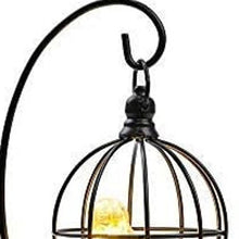 Load image into Gallery viewer, 13" Black Metal Pierced Novelty Desk Lamp With Cage Shade
