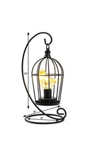 Load image into Gallery viewer, 13" Black Metal Pierced Novelty Desk Lamp With Cage Shade
