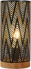 Load image into Gallery viewer, 11" Black Metal Pierced Desk Lamp With Cylinder Shade

