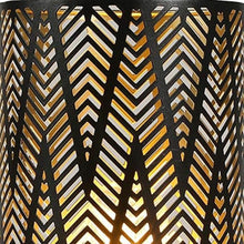 Load image into Gallery viewer, 11" Black Metal Pierced Desk Lamp With Cylinder Shade

