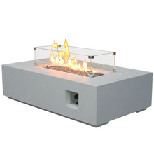 Load image into Gallery viewer, Outdoor Concrete Propane Gas Rectangle Fire Pit Table

