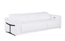 Load image into Gallery viewer, Top Grain Leather Reclining Metal USB Sofa (720361) - White
