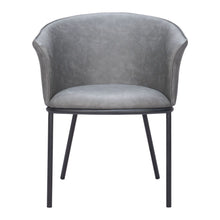 Load image into Gallery viewer, Upholstered Faux Leather Dining Arm Chair - Gray
