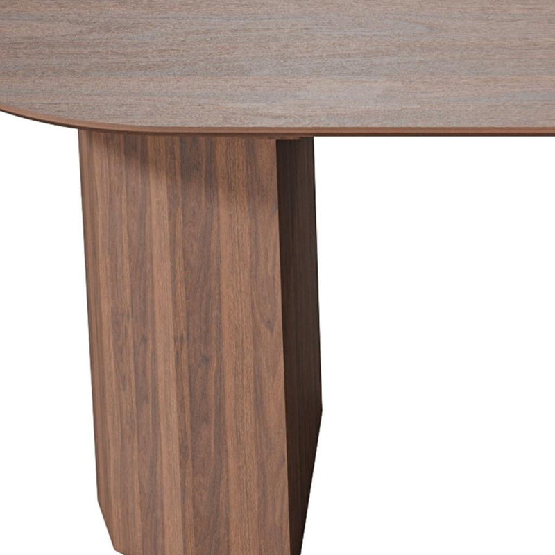 79" Solid Wood Double Pedestal Base Oval Dining Table - Brown
