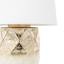 Load image into Gallery viewer, Mercury Glass Table Lamp With White Cone Shade - White And Gold
