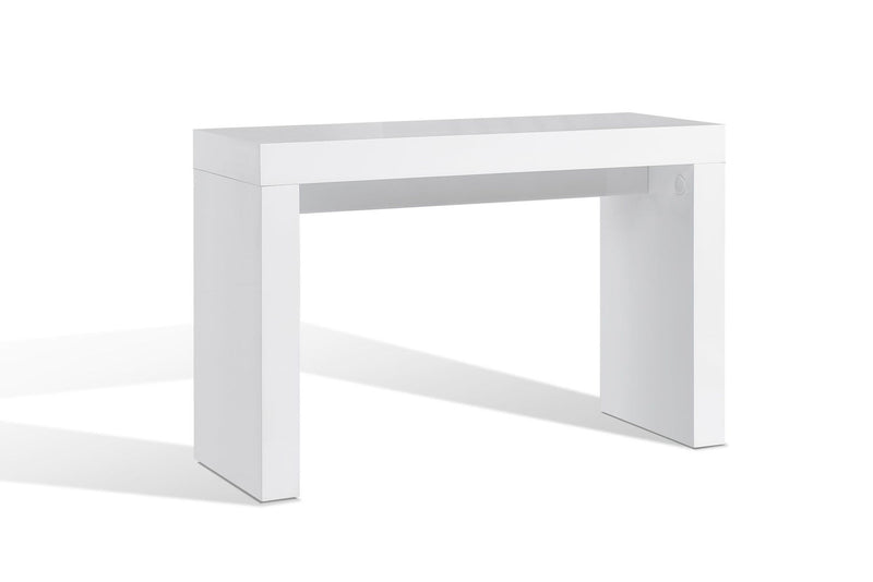 47" Wood Block Console Table - White