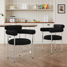 Load image into Gallery viewer, Contemporary Upholstered Armchair Dining Chairs With Metal Legs (Set of 2)
