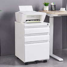 Load image into Gallery viewer, Contemporary 3 Drawer Mobile Filing Cabinet With Lock, Metal Office Storage For Legal / Letter Size
