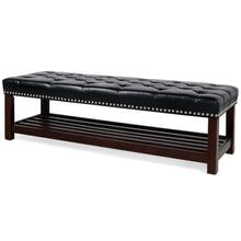 Load image into Gallery viewer, Bedroom End Of Bed Bench Tufted Upholstered End Of Bed Bench End Of Bed Entrance Shoe Bench With Nailhead Trim And Shelf Bedroom Upholstered Bench Living Room Shoe Rack Footstool
