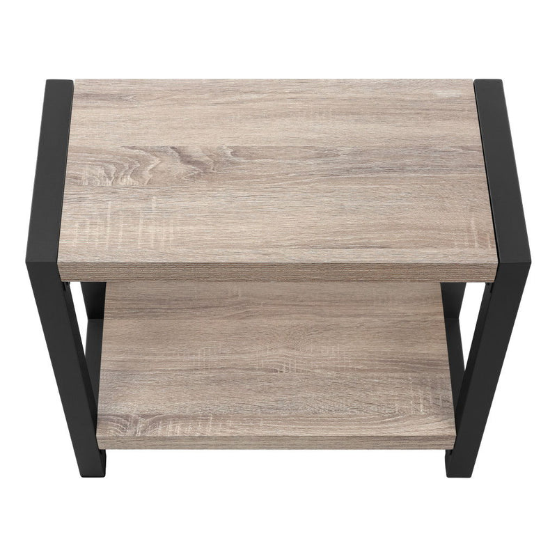 End Table With Shelf - Black And Deep Taupe