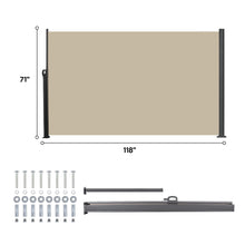 Load image into Gallery viewer, Retractable Side Awning, Waterproof And UV Resistant, Privacy Screen For Patio
