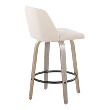 Load image into Gallery viewer, Toriano - Contemporary Fixed Height Counter Stool With Swivel &amp; Round Footrest (Set of 2)
