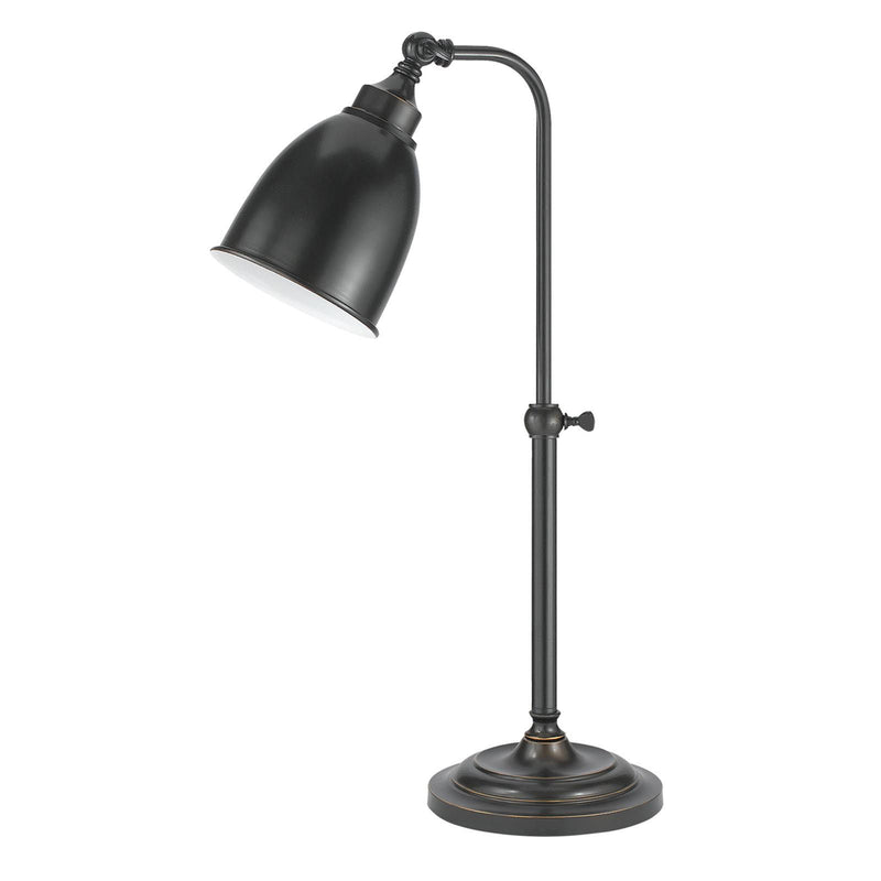 27" Metal Adjustable Lantern Table Lamp With Bronze Dome Shade - Bronze