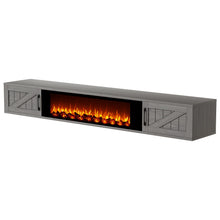 Load image into Gallery viewer, Floating Mount TV Stand With Fireplace - Gray
