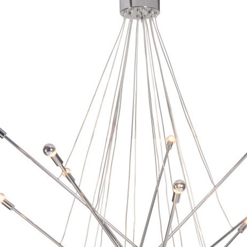 Multi Light Metal Dimmable Chandelier - Silver