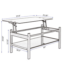 Load image into Gallery viewer, Glass Lift Top Coffee Table, Modern Simple 2-Layer Tempered Glass Coffee Table For Living Room - Black

