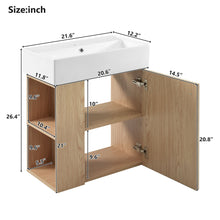 Load image into Gallery viewer, Modern Floating Bathroom Vanity With Ceramic Basin Perfect For Small Bathrooms
