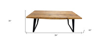 Load image into Gallery viewer, 84" Solid Wood And Iron Sled Base Dining Table - Natural
