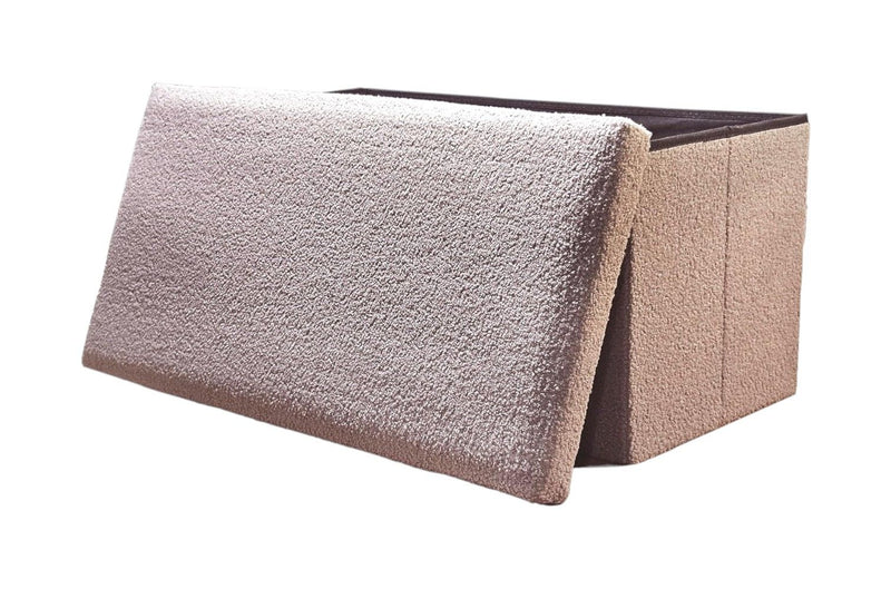 30" Boucle Storage Ottoman - Taupe