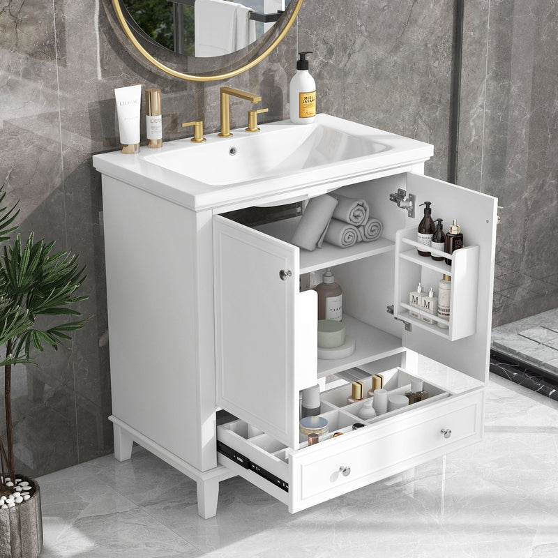 Modern Bathroom Vanity With Sink Combo, Multi Functional Cabinet With Doors And Drawer