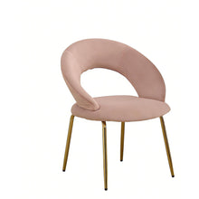Load image into Gallery viewer, Boucle Metal Curved Back Dining Side Chair - Pink / Gold
